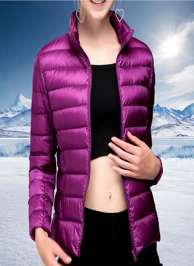 Eckek - Women's Down Jacket Winter Short Hooded Warm Slim Fashion Solid Color Coat - Image 1