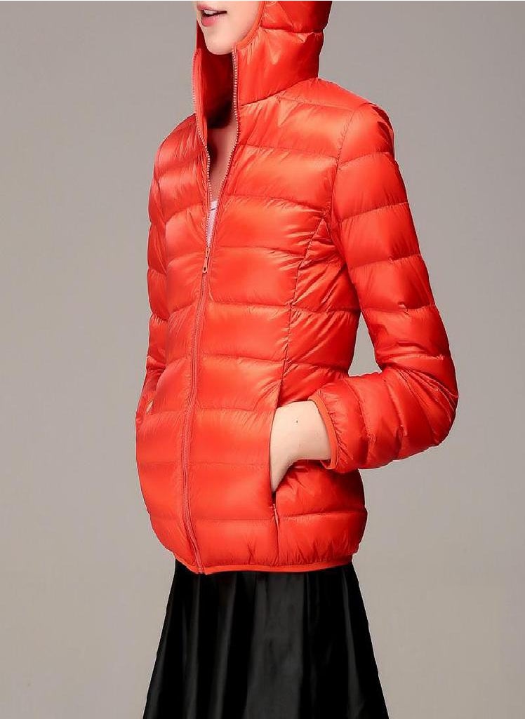 Eckek - Women's Down Jacket Winter Short Hooded Warm Slim Fashion Solid Color Coat - Image 1