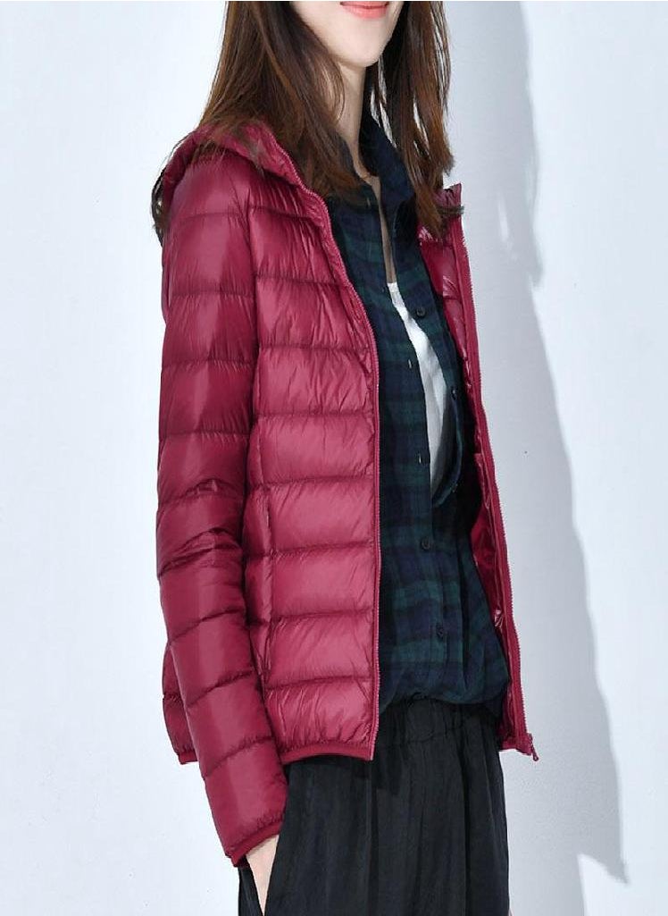 Eckek - Women's Down Jacket Winter Short Hooded Warm Slim Fashion Solid Color Coat - Image 1