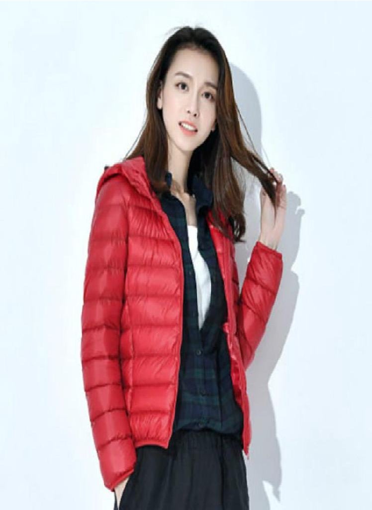 Eckek - Women's Down Jacket Winter Short Hooded Warm Slim Fashion Solid Color Coat - Image 1