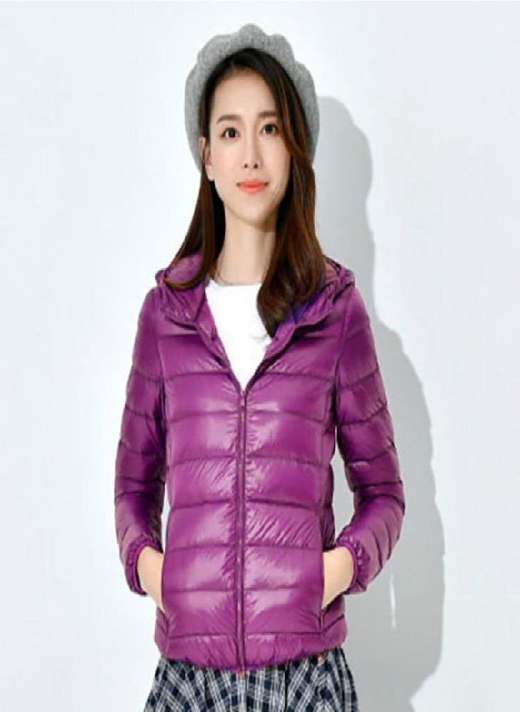 Eckek - Women's Down Jacket Winter Short Hooded Warm Slim Fashion Solid Color Coat - Image 1