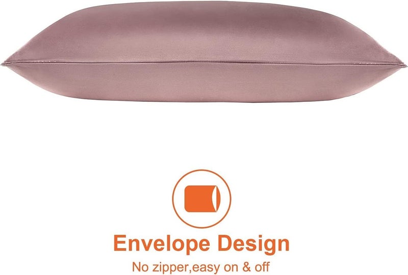 Rylan Pillow Cover RYLAN Satin Silk Pillow Cover for Hair and Skin 2 Piece with 3 Piece |Silk Pillow Covers with Envelope Closure end Design|Silk Pillow Cases 600 TC (Rose Taupe)  - Image 4