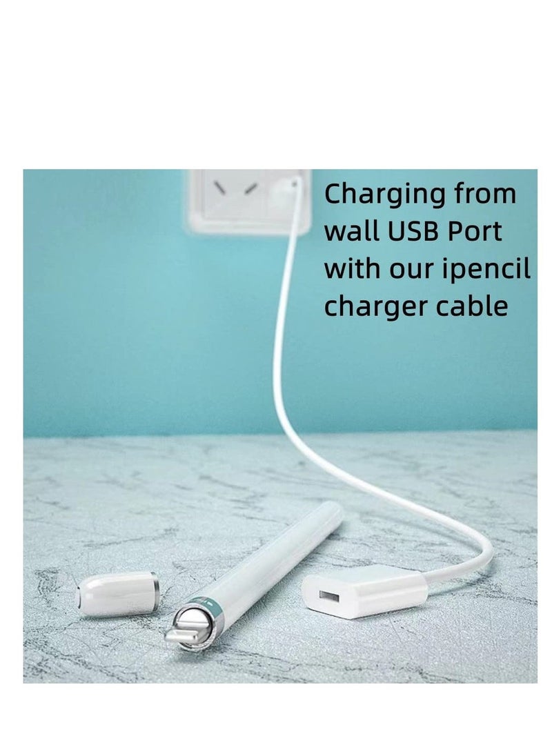 Generic - iPencil Charging Adapter, Compatible with Apple Pencil 1st Generation, 1FT iPencil Accessories for Apple 1 Pen Gen USB A to Ligntning Female Connector, White - Image 1
