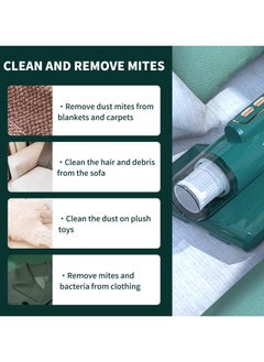 YQbest Bed Vacuum Cleaner,Handheld UV Mattress Cleaner,Wireless Mite Remover Cleaning Machine,Bed Dust Machine Effectively Clean Up Bed, Pillows, Cloth Sofas, and Carpets, Green  - Image 3