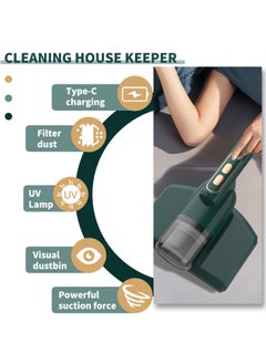 YQbest Bed Vacuum Cleaner,Handheld UV Mattress Cleaner,Wireless Mite Remover Cleaning Machine,Bed Dust Machine Effectively Clean Up Bed, Pillows, Cloth Sofas, and Carpets, Green  - Image 5