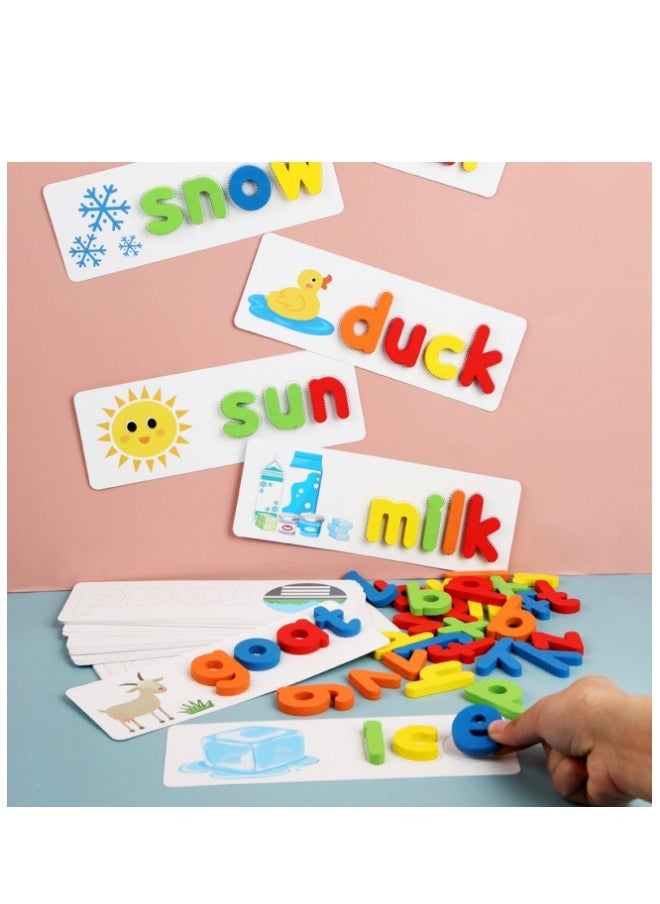 Wooden 52 English Letters Children'S Spelling Words Early Education Puzzle Practice Preschool Education Toys - pzsku/Z18524C2292EA2AC877F3Z/45/_/1712652050/d4888a4d-8a49-4346-a1f5-96c9a83b2e41