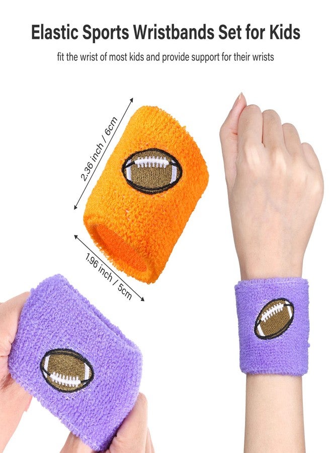 Zomiboo 24 Pieces Kids Sports Wristbands 6 Colors Football Sports Party Favor Colorful Wrist Sweatbands Cloth Wristbands for Birthday Party Sports Party - Image 2