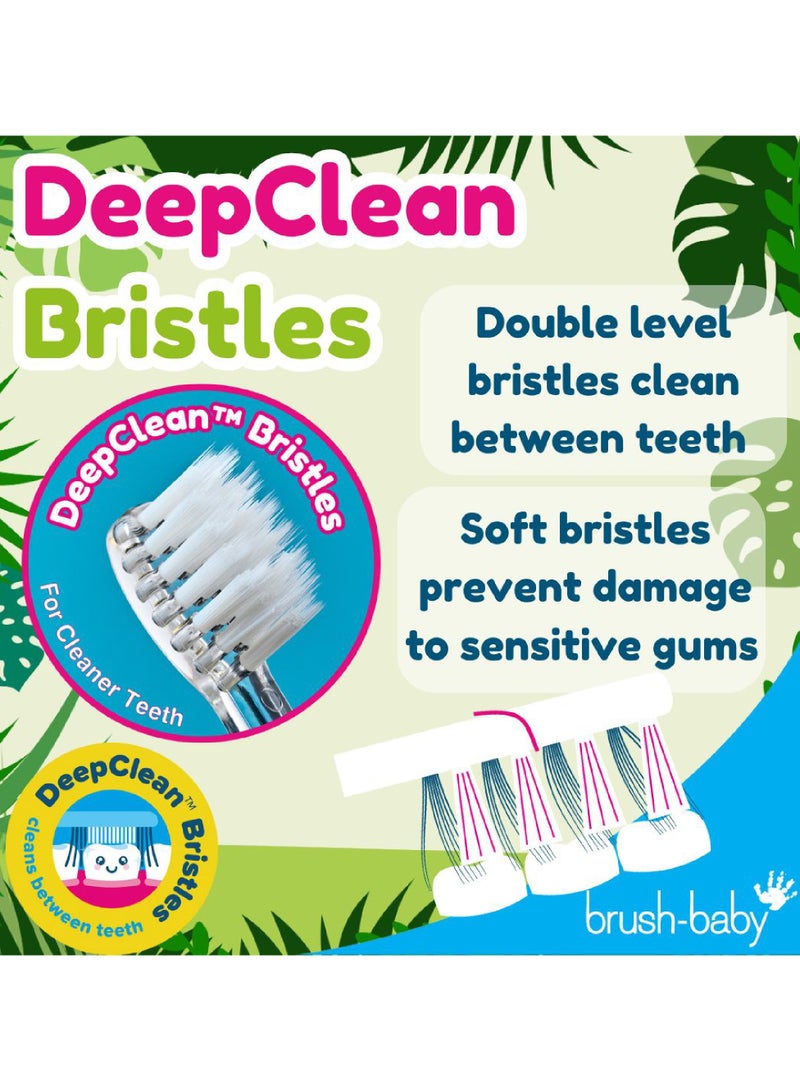 Brush-Baby WildOnes Electric Toothbrush Replacement Heads | LED Light | Pack of 4 | 0–10 Years - Image 3