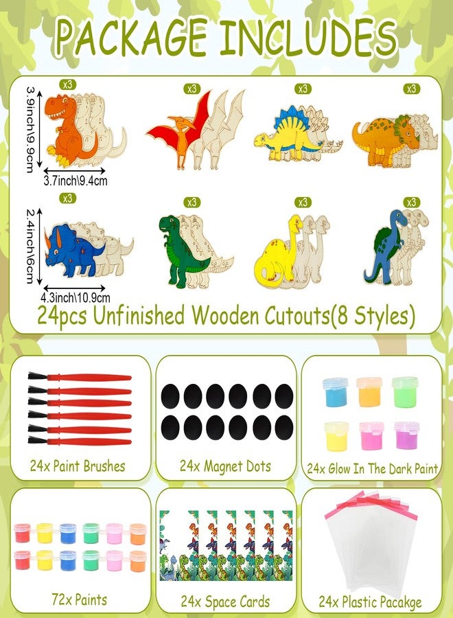 LARDUX Dinosaur Party Favors, 24PCS Dino Party Favors Painting Kit with Glow in The Dark Paint DIY Dinosaur Birthday Party Decorations Goodie Bag Stuffers for Kids - Image 4