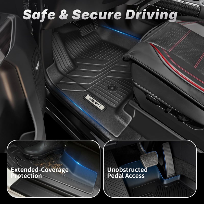 OEDRO Floor Mats Fit for 2015-2026 Ford F150 and 2022-2026 F-150 Lightning SuperCrew Cab, w/o Fold Flat Storage, TPE Precision Fit F150 Accessories Car Mats All-Weather Protection Liner - Image 3