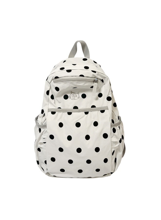 Polka Dot Commuter Backpack for Women, Waterproof Lightweight Student School Bag - Image 1