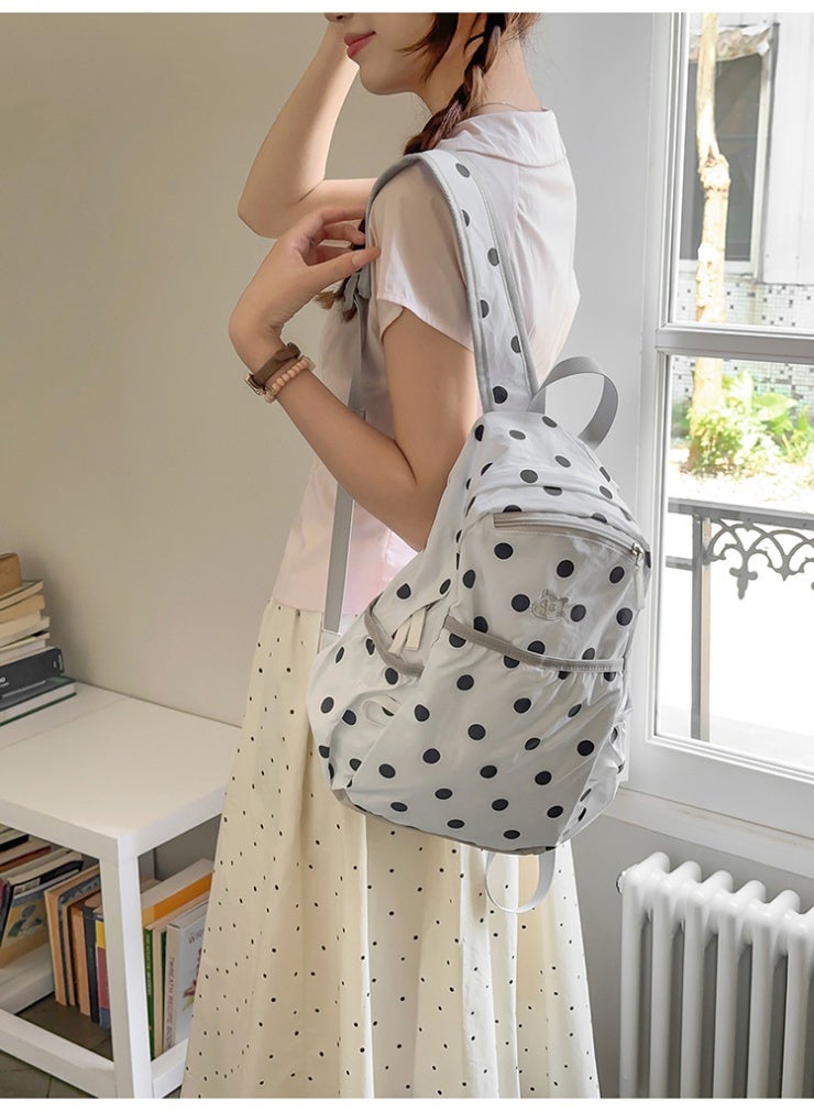 Polka Dot Commuter Backpack for Women, Waterproof Lightweight Student School Bag - Image 3