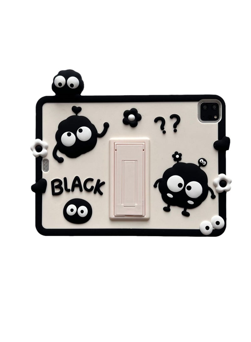 عام حافظة iPad الجيل العاشر 2022 بقياس 10.9 بوصة بتصميم كارتوني جذاب ثلاثي الأبعاد، ناعمة ومميزة، مع وظيفة قلم رصاص وقاعدة دوارة جذابة. - Image 1