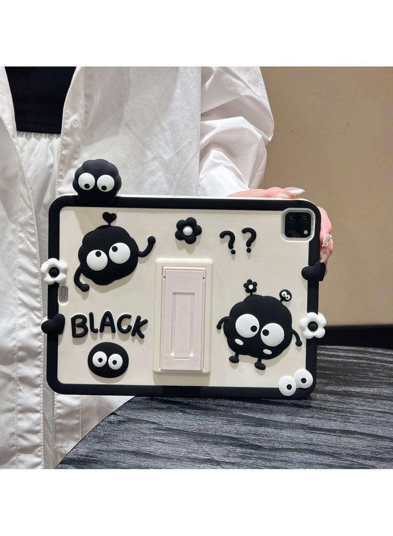 عام حافظة iPad الجيل العاشر 2022 بقياس 10.9 بوصة بتصميم كارتوني جذاب ثلاثي الأبعاد، ناعمة ومميزة، مع وظيفة قلم رصاص وقاعدة دوارة جذابة. - Image 2