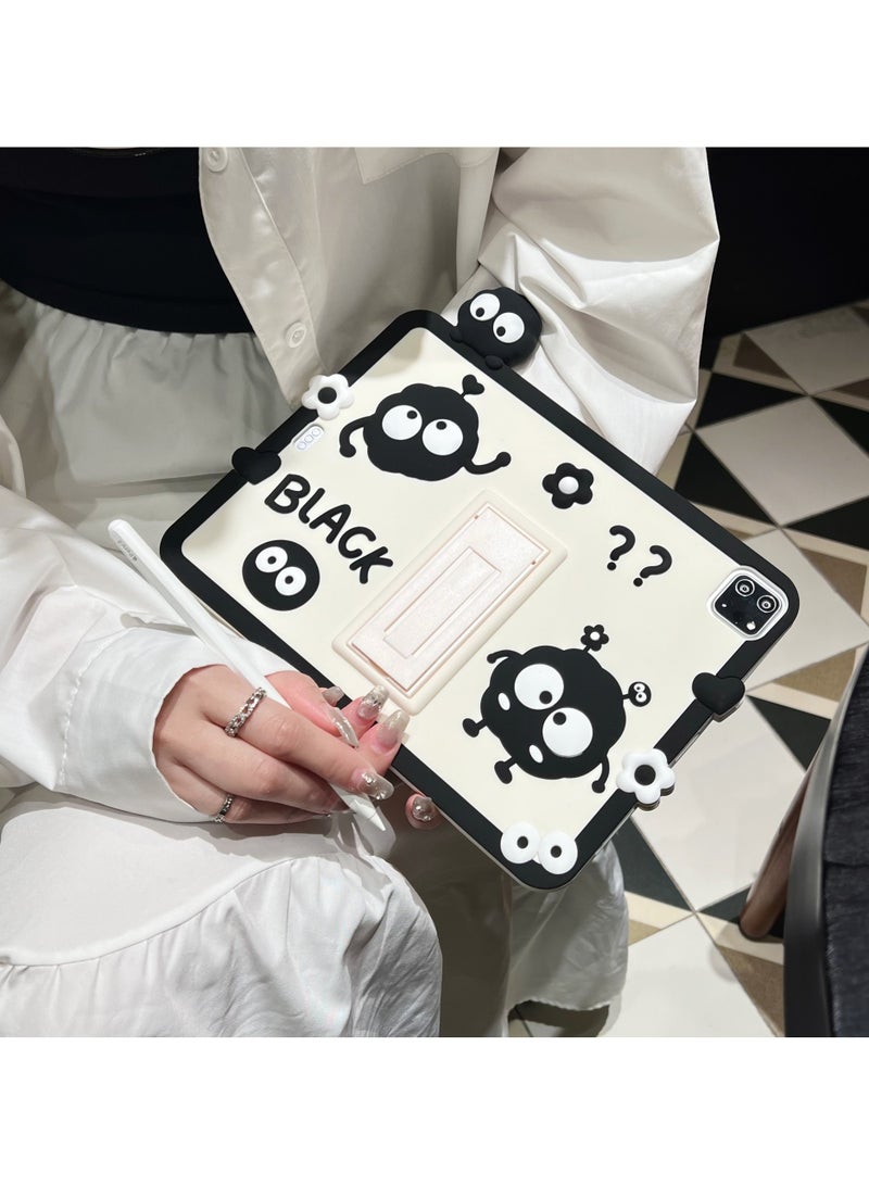 عام حافظة iPad الجيل العاشر 2022 بقياس 10.9 بوصة بتصميم كارتوني جذاب ثلاثي الأبعاد، ناعمة ومميزة، مع وظيفة قلم رصاص وقاعدة دوارة جذابة. - Image 3