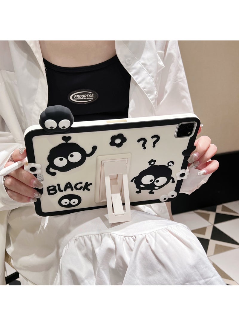 عام حافظة iPad الجيل العاشر 2022 بقياس 10.9 بوصة بتصميم كارتوني جذاب ثلاثي الأبعاد، ناعمة ومميزة، مع وظيفة قلم رصاص وقاعدة دوارة جذابة. - Image 4