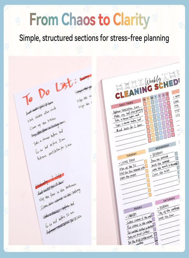 Vitalight ADHD Cleaning Planner, for Home Clean-up and Chores, Housework Schedule and Cleaning Checklist, DIY Home Cleaning Notebook, Cleaning Planner with Editable Templates - Image 5