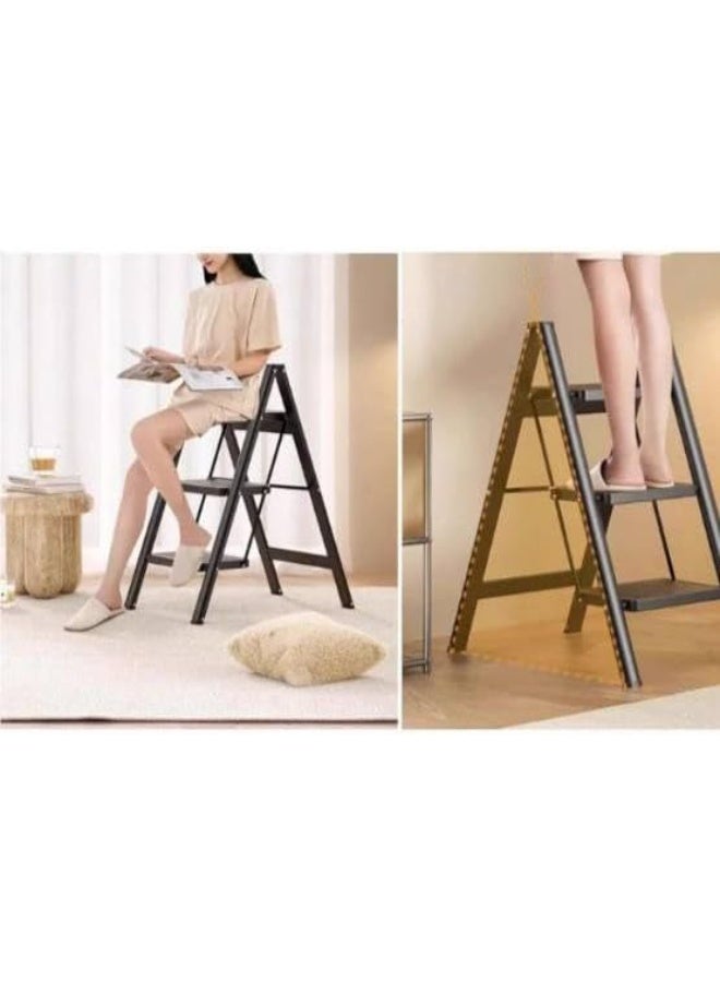 Professional 3-Step Heavy-Duty Metal Ladder – Robust Steel Design for Safety, Stability, and High Weight Capacity Z (3 Steps) - Image 2