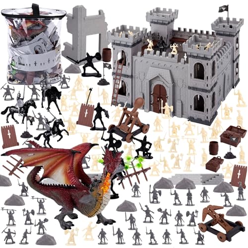 LovesTown 241PCS Medieval Dragon Toy Set Assembled Castle Toys Knight Warrior Figures Medieval Knights for Kids Birthday - Image 1