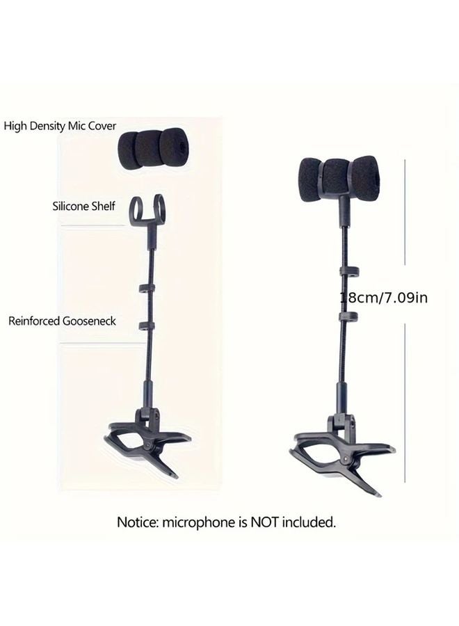 Black Adjustable Wind Instrument Microphone Stand Flexible Arm ABS Material - Image 3