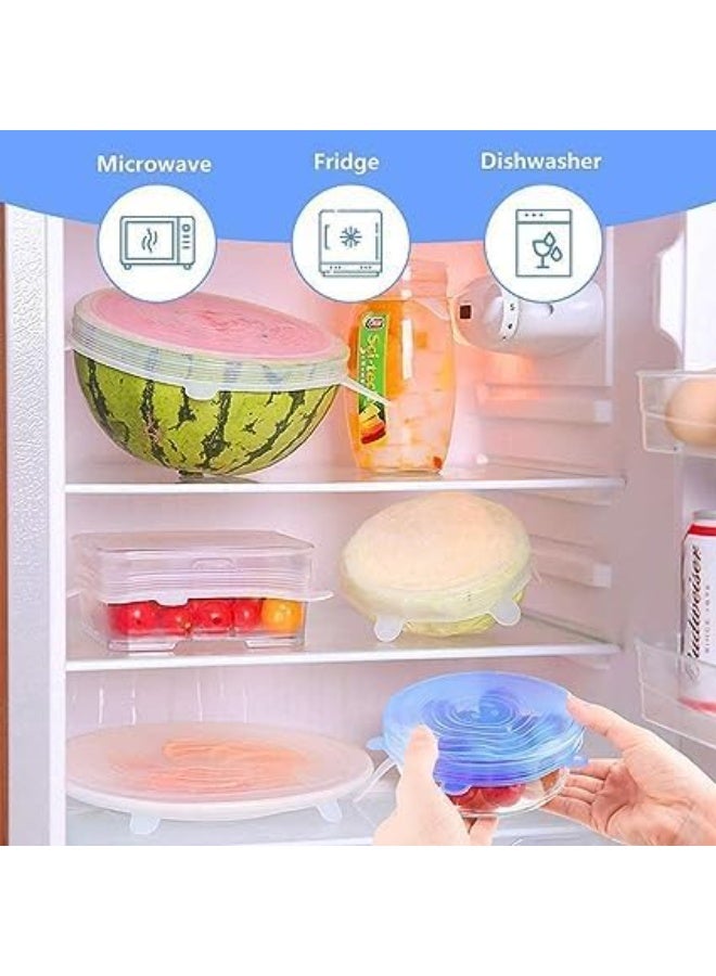 CAZADORA Silicone Stretch Lids - 12 Pack Reusable Food Covers for Containers, Bowls & Dishes - Eco-Friendly, Non-Toxic, Microwave-Safe Silicone Lids - Expandable, Airtight & Flexible, Perfect Alternative to Cling Film - Multi-Size, Fits All Shapes - Durable Kitchen Essential for Storing Food, Keeping Meals Fresh, Reducing Waste, Promoting Sustainable Living, Easy to Clean, Safe for Families, Space-Saving, Heat-Resistant & Flexible Silicone Covers for Home Cooking, Meal Prep & Food Storage - Image 2