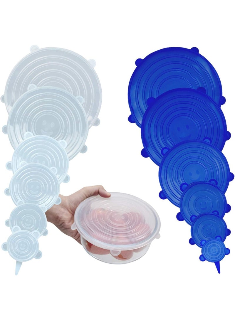 CAZADORA Silicone Stretch Lids - 12 Pack Reusable Food Covers for Containers, Bowls & Dishes - Eco-Friendly, Non-Toxic, Microwave-Safe Silicone Lids - Expandable, Airtight & Flexible, Perfect Alternative to Cling Film - Multi-Size, Fits All Shapes - Durable Kitchen Essential for Storing Food, Keeping Meals Fresh, Reducing Waste, Promoting Sustainable Living, Easy to Clean, Safe for Families, Space-Saving, Heat-Resistant & Flexible Silicone Covers for Home Cooking, Meal Prep & Food Storage - Image 1
