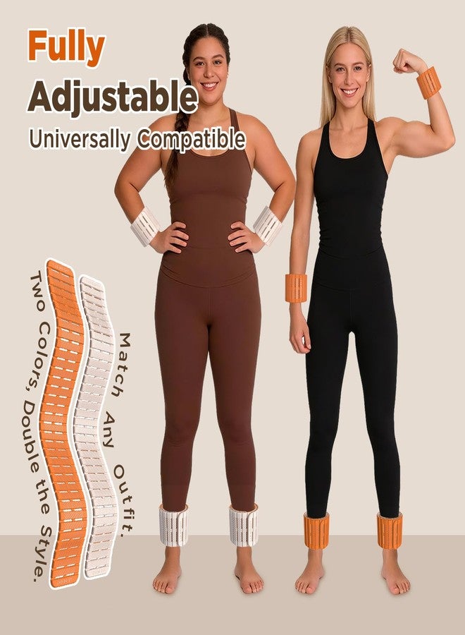 VOGOGE Magnetic Ankle Weights for Women Men Set of 2 (1 lb Each) Adjustable Wrist Weights for Pilates, Yoga, Workout and Daily Training, Orange & Starlight - Image 5