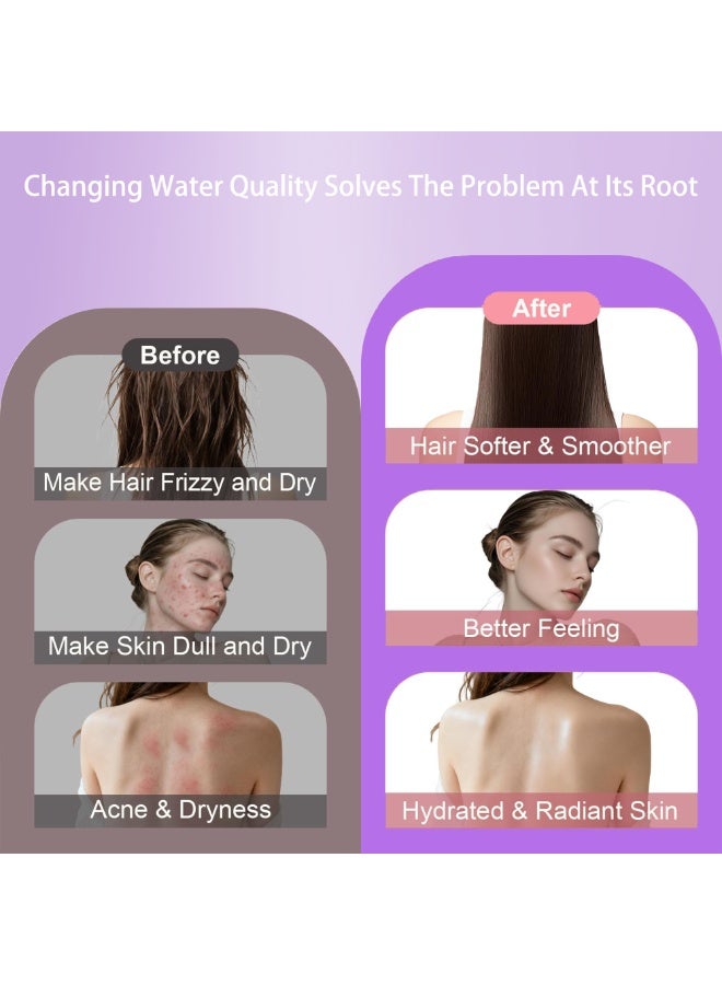 زابغالثو فلتر استحمام كوري بفيتامين سي لعلاج تساقط الشعر | 60-90 يومًا | يزيل الكلور، وينعم الماء العسر، ويزيل الصدأ لبشرة متألقة تدوم طويلًا | فلتر مياه رأس الدش - هدية للرجال والنساء (لافندر) - Image 4