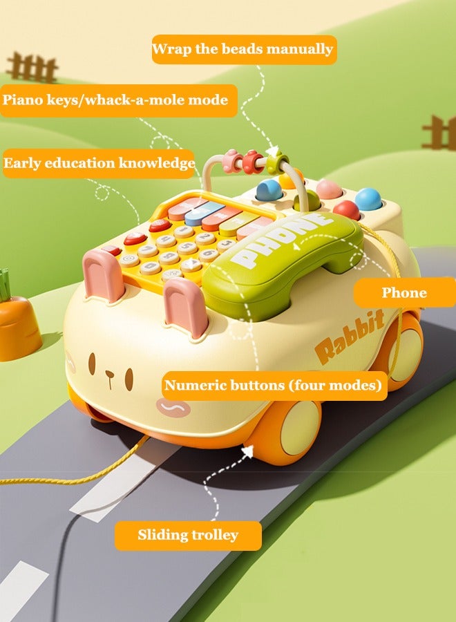 Multifunctional telephone toy Early childhood telephone car toy Children's music telephone toy Early childhood music story machine Children's pull-cart toy Educational enlightenment  - Image 3