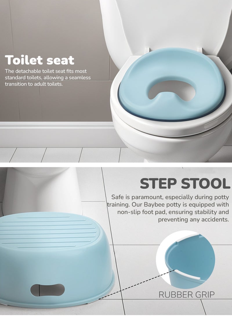 Baybee 3 in 1 Nando Baby Potty Seat For Kids, Baby Potty Training Seat Chair With Splash Guard & Potty Step Stool for Toddlers Kids Western Toilet Seat Potty Seat For 0 to 5 Years Boy Girl Blue - Image 3