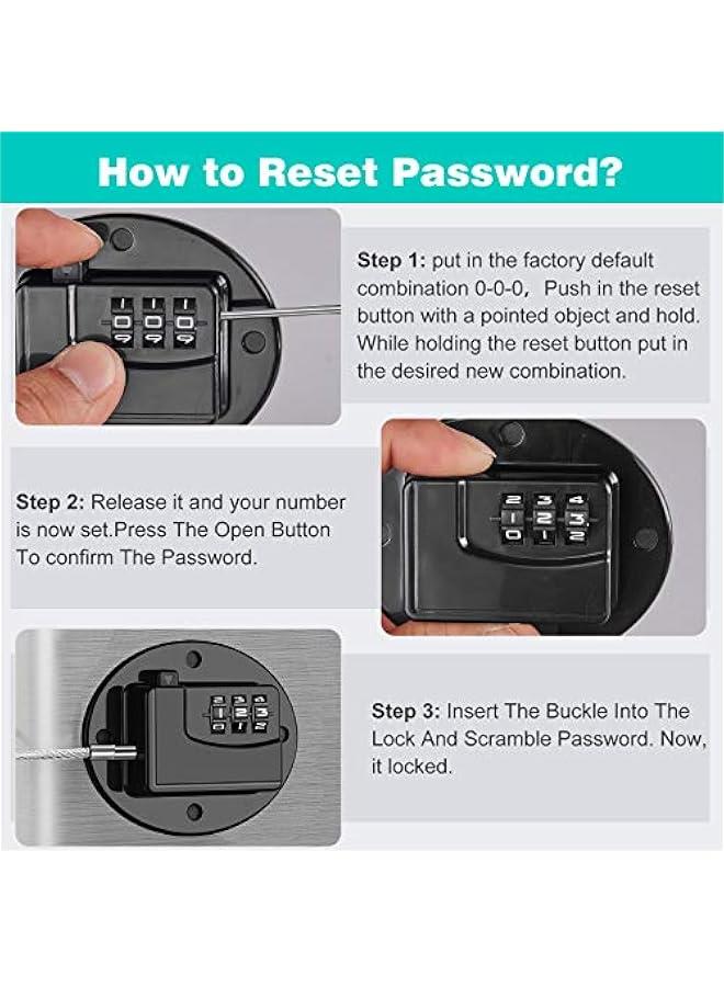 Gonice 2 Pack Refrigerator Lock - Heavy Duty Combination Fridge Lock, Child Proof Cabinet Locks(Black) - Image 5