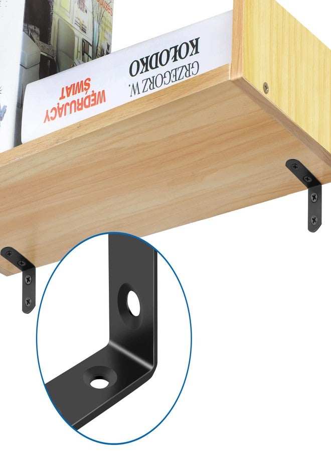 Romeda 16 Pcs L Bracket Stainless Steel Corner Brace Sets, 90 Degree Right Angle Bracket with 64 Pcs Screws, L Bracket Firmware Can Be Used for Wooden Shelves, Chairs, Tables, Dressers, Furniture (Black) - Image 5