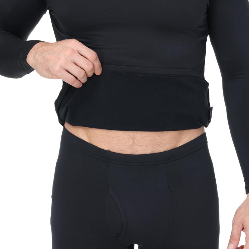 Blaosn Thermal Underwear for Men Long Johns Base Layer Fleece Lined Thermals Top and Bottom set 2 Piece Pajamas Lounge Wear Shirt Leggings Pants Warmers Cold Weather Winter Clothes 28" Black M - Image 5