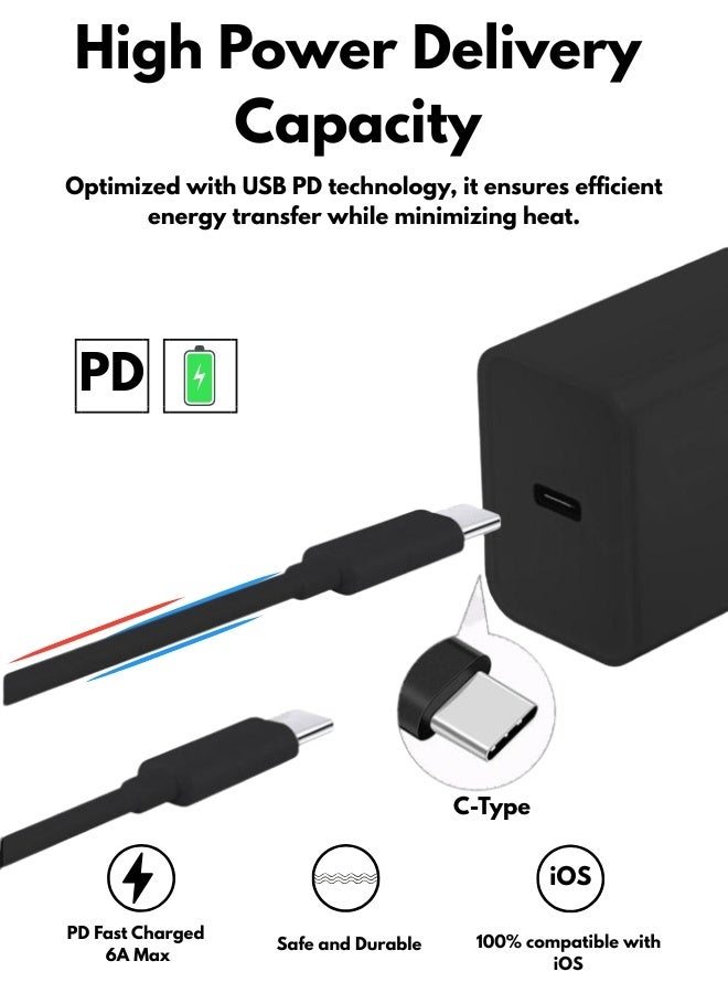 Durable USB-C 4.0 Cable – Braided Nylon, 1M Length, Universal Fast Charging for iPhone 16, MacBook, Galaxy, Xiaomi, OPPO - Image 3