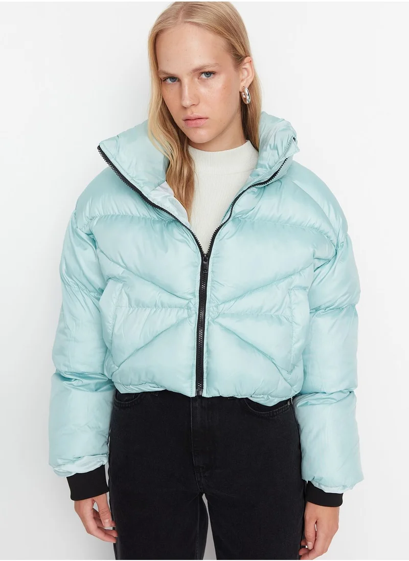 trendyol Zip Detail Puffer Bomber Jacket