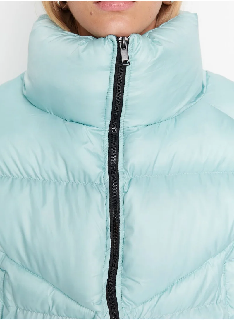 trendyol Zip Detail Puffer Bomber Jacket