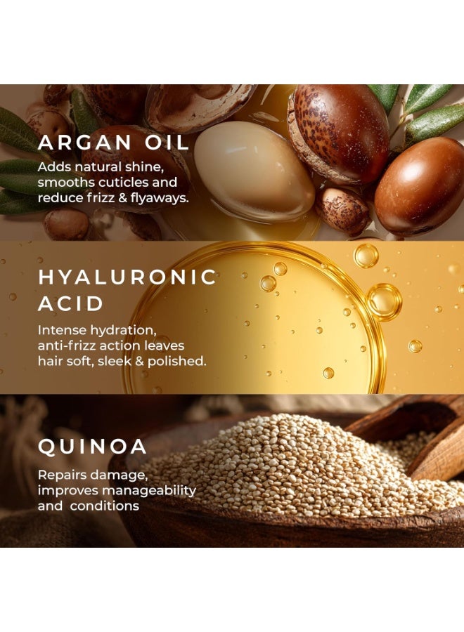Naturali Moisture Filling Shampoo, With Hyaluronic Acid, Argan Oil & Quinoa For Dry & Dehydrated Hair, Adds Shine & Bounce, Hyaluron Moisture 100H, 370Ml. - Image 2