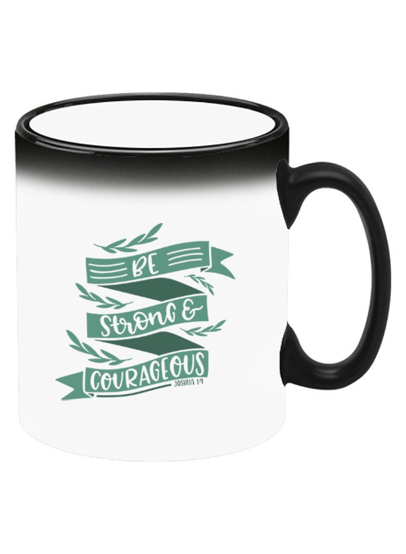Theodor Color Changing Heat Sensitive Ceramic Mug, Image Revealed When HOT Liquid is Added! BE strong & Courageous - Image 2