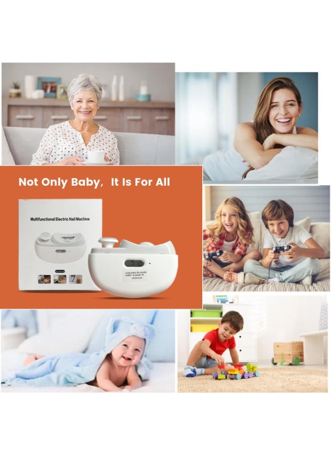 MUNTAQI 2 in 1 Electric Nail Clipper with Nail File – Safe Automatic Nail Trimmer for Adults, Kids, Seniors & Babies – Rechargeable, Low Noise, One-Button Operation, LED Light, Portable Nail Care Kit - Image 2