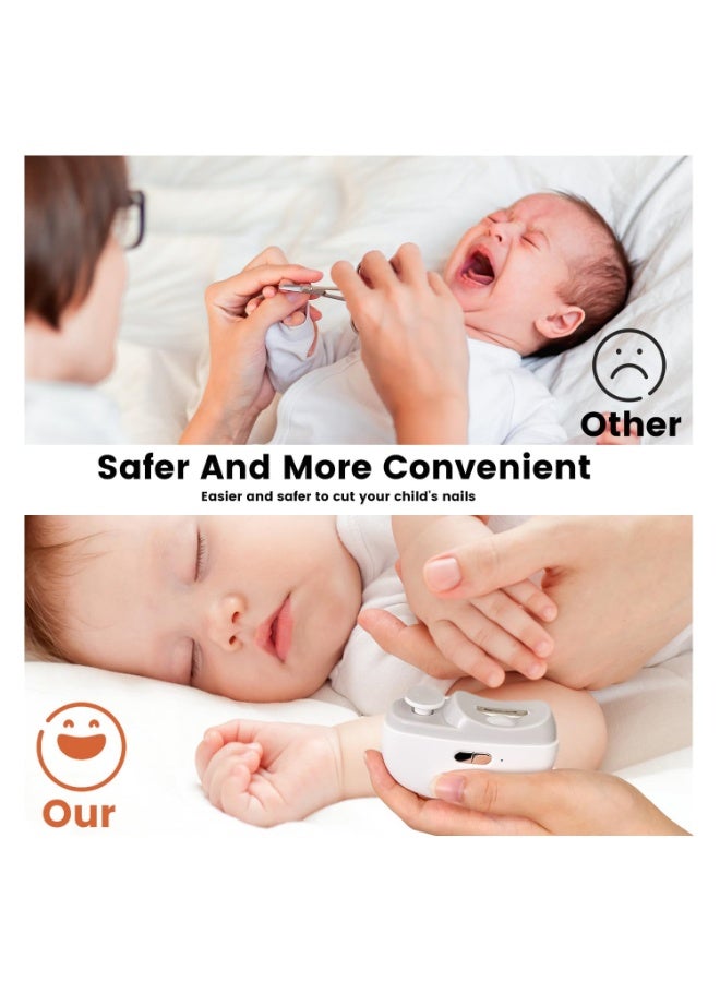 MUNTAQI 2 in 1 Electric Nail Clipper with Nail File – Safe Automatic Nail Trimmer for Adults, Kids, Seniors & Babies – Rechargeable, Low Noise, One-Button Operation, LED Light, Portable Nail Care Kit - Image 4