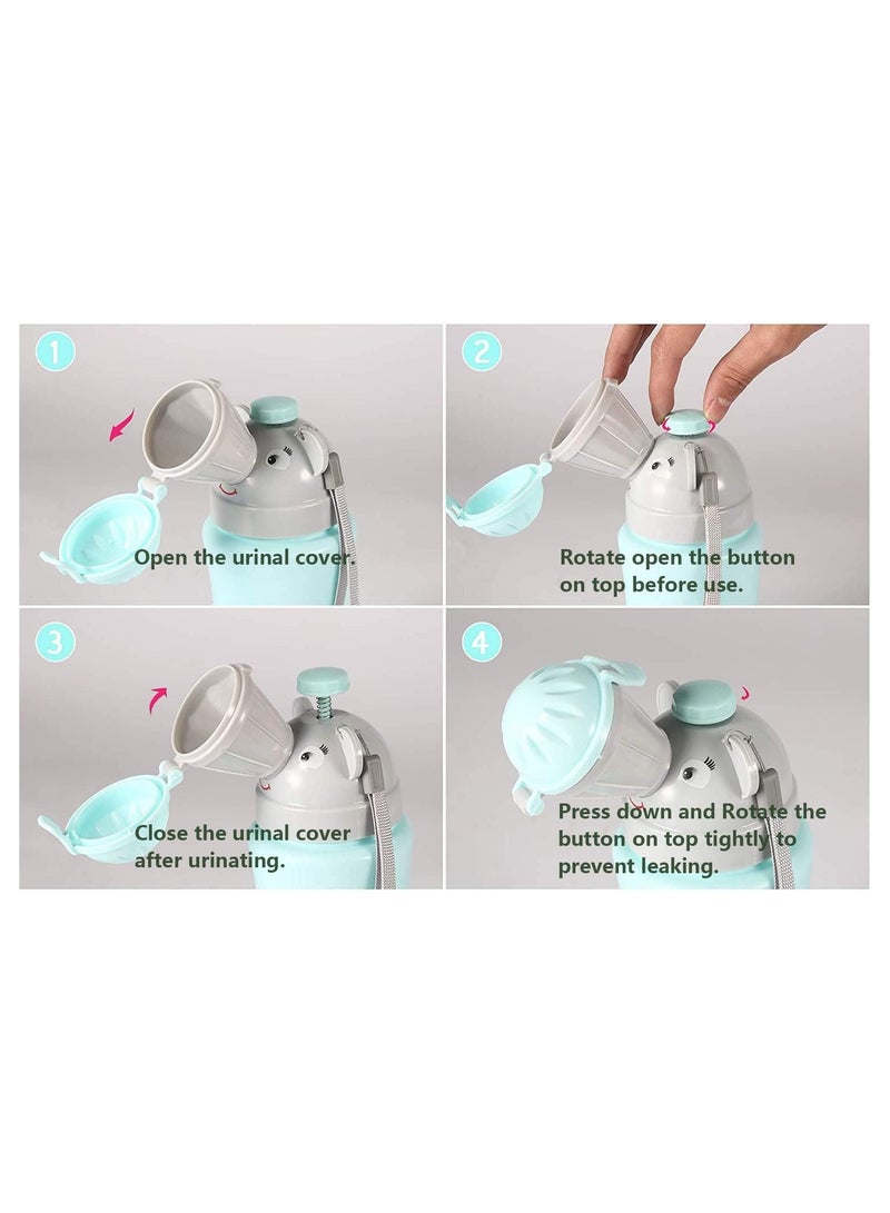 كيلا مبولة محمولة للأطفال في السيارة، مبولة محمولة للذكور والإناث، وعاء ليلي محمول، مناسبة لرحلات التخييم وتدريب الأطفال على استخدام المرحاض، لون أزرق - Image 2