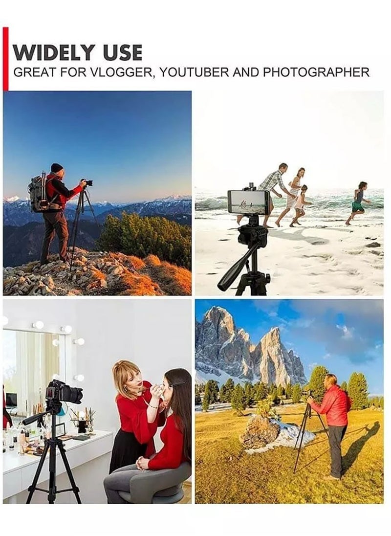LEDIN - Lightweight Aluminium Tripod Stand Professional Aluminium Tripod for DSLR Camera Video & Photo Tripod stand 360-degree rotation with up-down technology (KP-2234) - Image 1