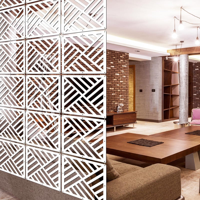 Lchen Hanging Room Divider PanelWhite Hanging Wall Divider Room Partition 10 Pieces WoodPlastic Panel Screen Home Office DecorationXGS10Panels