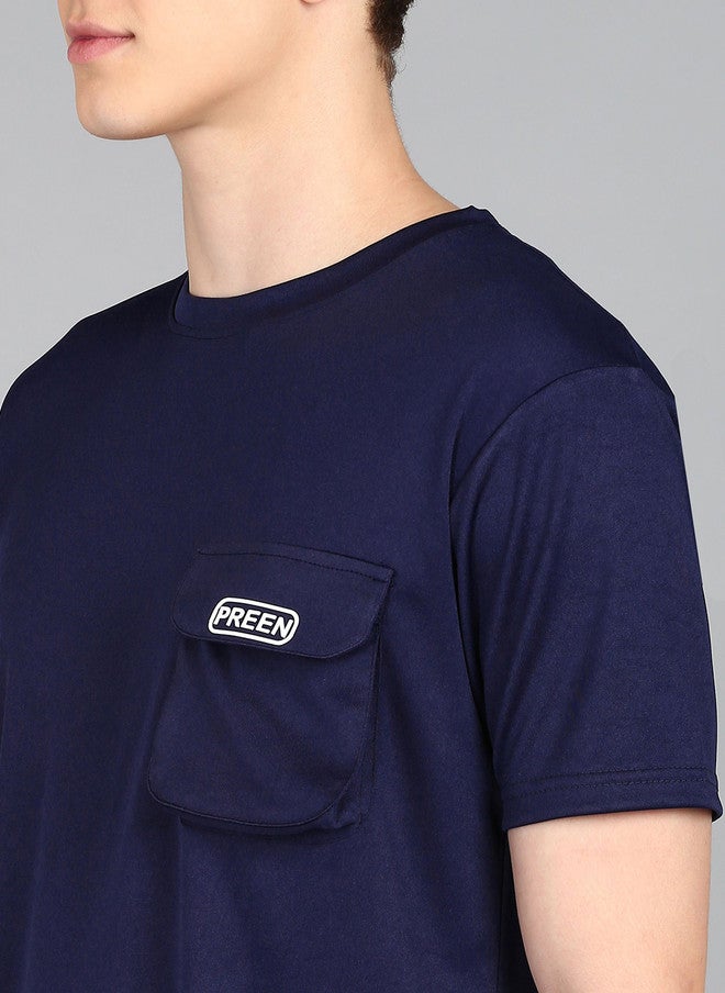 PREEN Navy Blue Round Neck T-Shirt and Trousers Co-Ords - Image 2