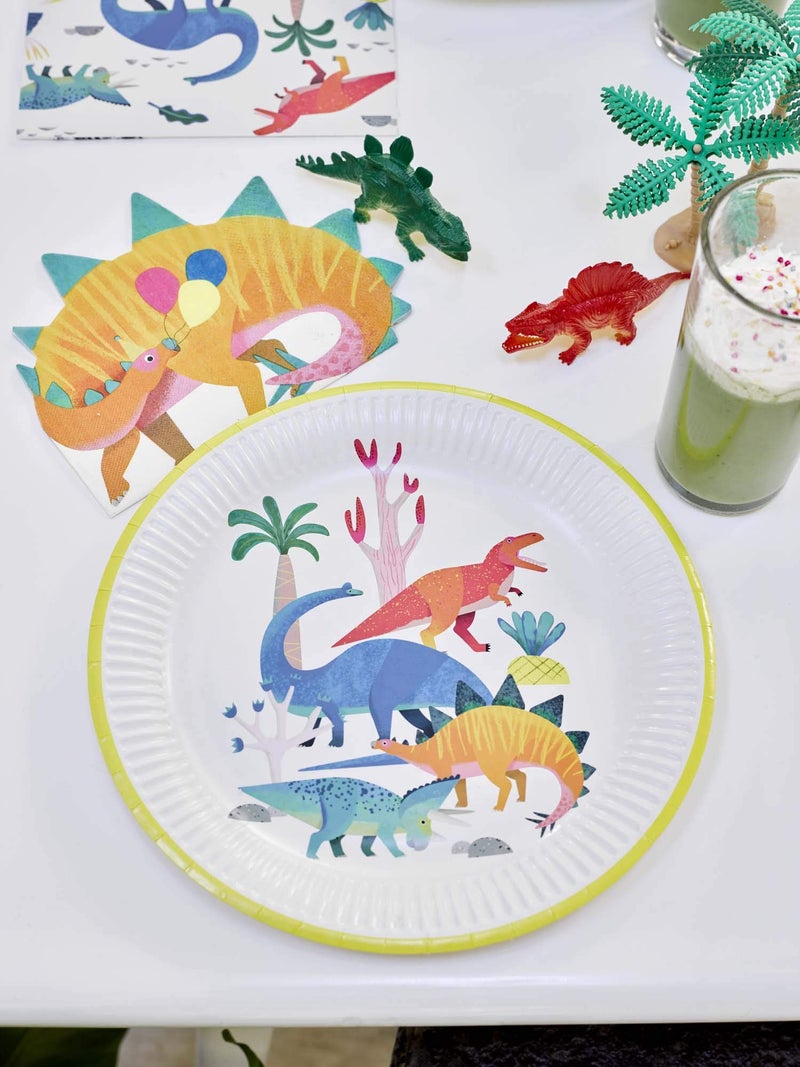 Talking Tables Dinosaur Napkins Birthday Party Table Decorations, Pack of 16, 13" x 10",, Orange - Image 4