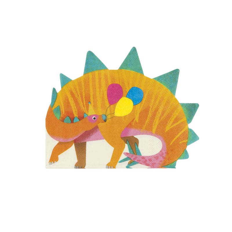 Talking Tables Dinosaur Napkins Birthday Party Table Decorations, Pack of 16, 13" x 10",, Orange - Image 1