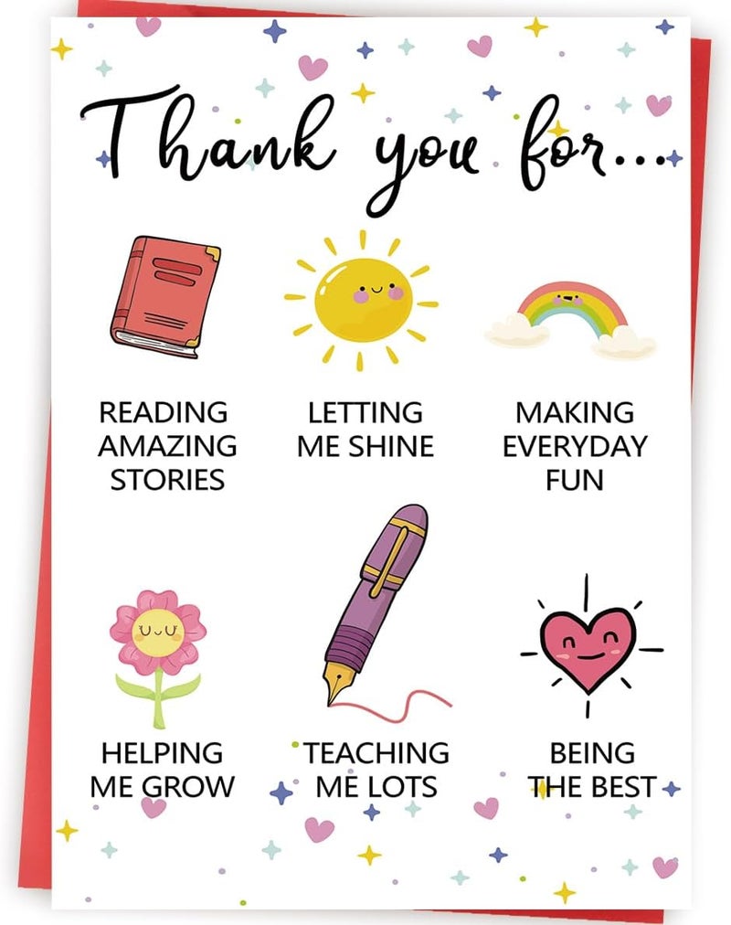 Zyulin Lovely Thank You Teacher Card, Great Teacher Appreciation Gifts Card from Students, Thank You for Helping Me Grow Card, End of Term Gift - Image 1