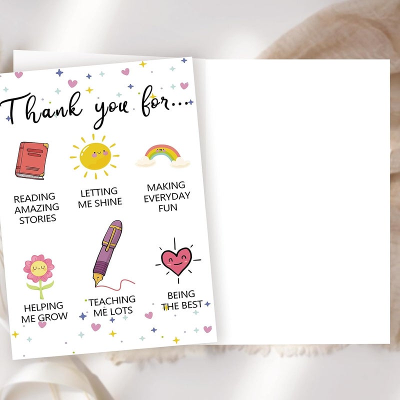 Zyulin Lovely Thank You Teacher Card, Great Teacher Appreciation Gifts Card from Students, Thank You for Helping Me Grow Card, End of Term Gift - Image 3