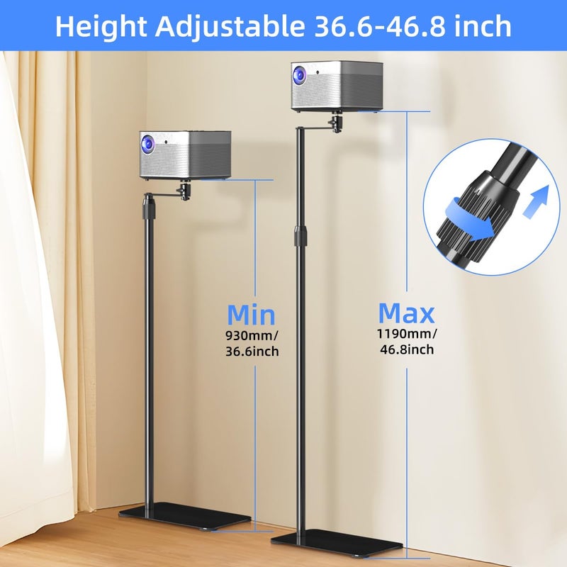 suptek Projector Stand Against Wall Hidden Stand, 360Â°Swivel, Height Adjustable, Mini Projector Mount Bracket, Compatible with Home Office Video Vlog DVR Camera, PR001FP - Image 2