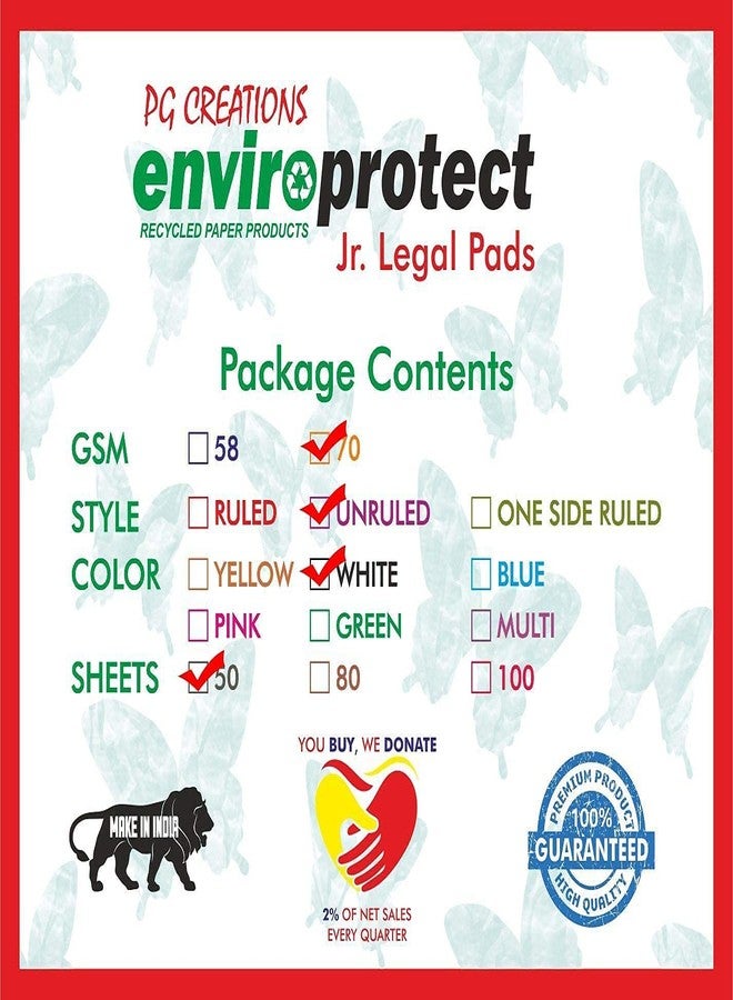 PG Creations A5 Size, Pack of 6 Pads, Unruled Notepads for Writing, 50 Sheets per Pad, 70 Gsm Plain Blank Paper Writing Pads for Office, Home & Students, 5x8 Inch, White - Image 5